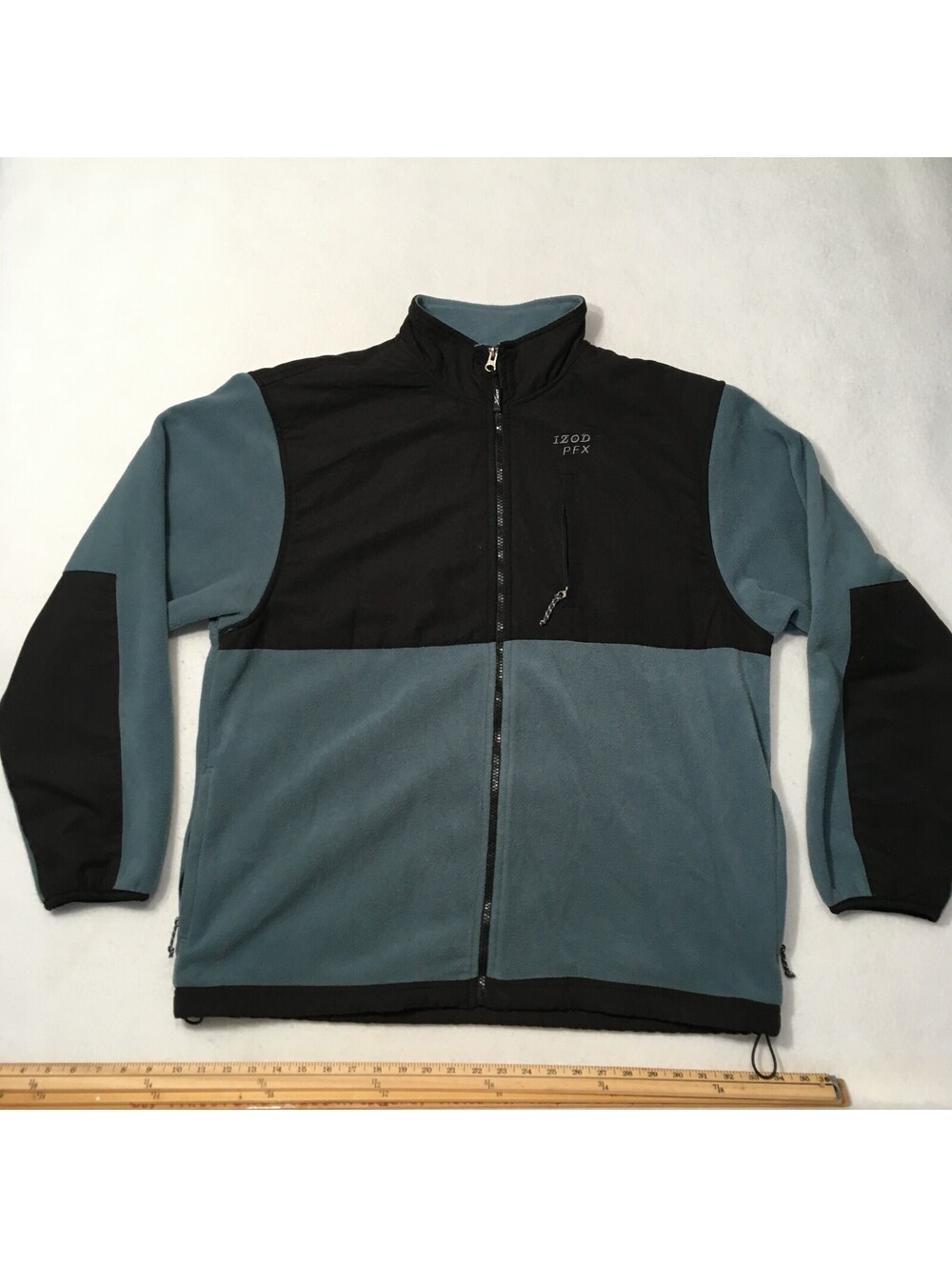 Izod PerformX Pullover Shirt Mens X Large black blue 1/4 Zip Fleece Long Sleeve